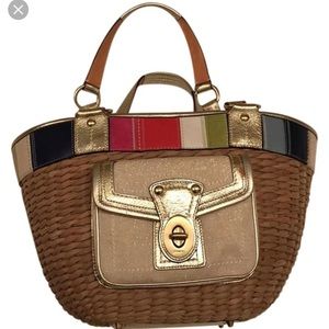 Coach straw tote!